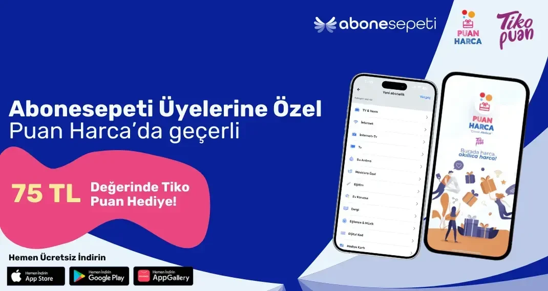 Puan Harca’da geçerli 75 TL Değerinde Tiko Puan Hediye!