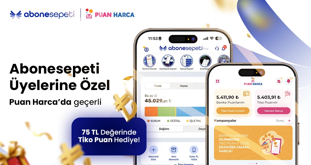 Puan Harca’da geçerli 75 TL Değerinde Tiko Puan Hediye! Puan Harca’da geçerli 75 TL Değerinde Tiko Puan Hediye!