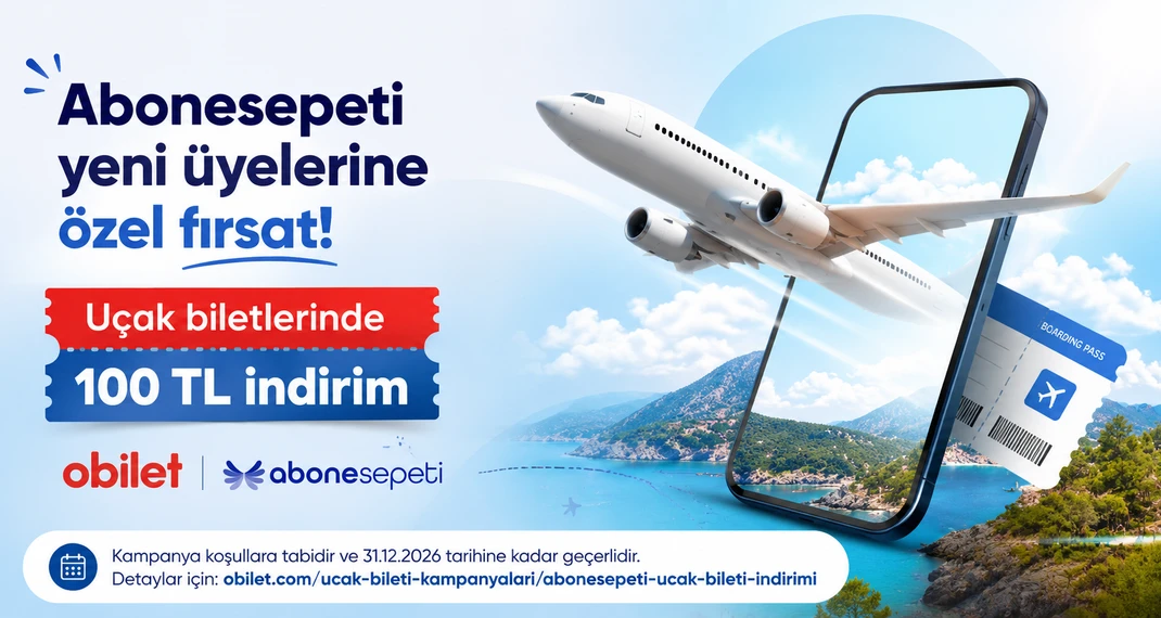 Obilet'te Geçerli Uçak Biletlerinde 100 TL İndirim