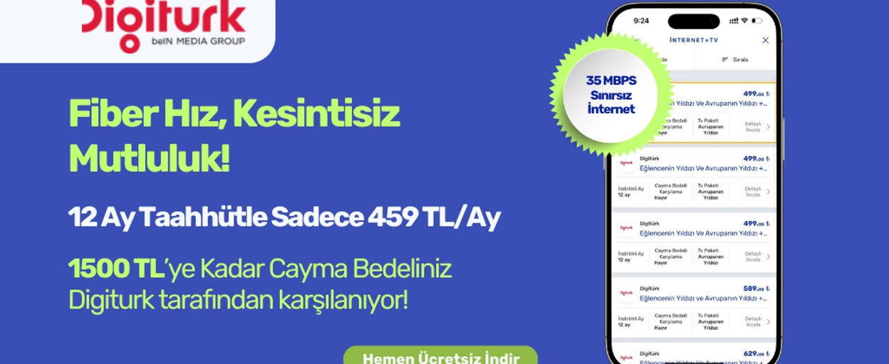 Digiturk Fiber Internet: Unlimited 35 Mbps + Sports & Entertainment | Abonesepeti