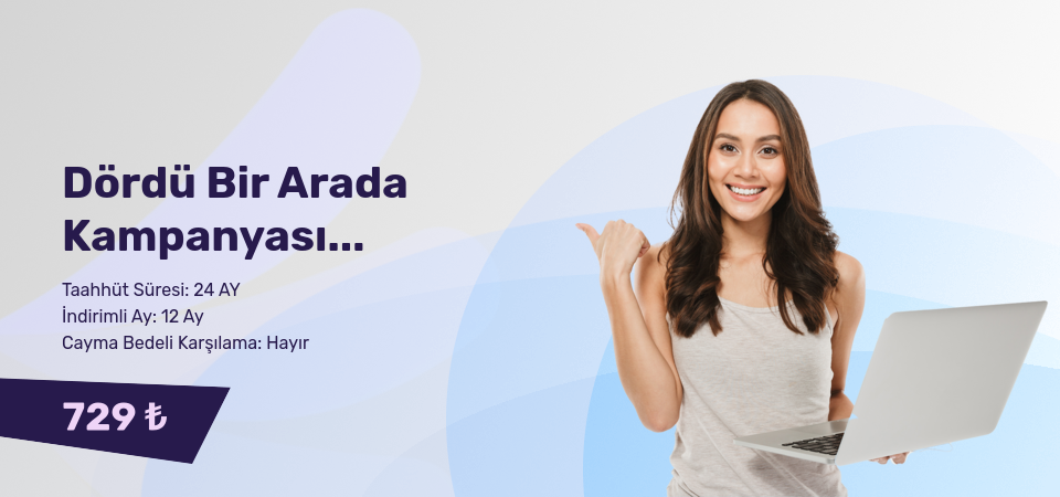 Dördü Bir Arada Kampanyası Kablonet 100 Mbps İnternet ve TV