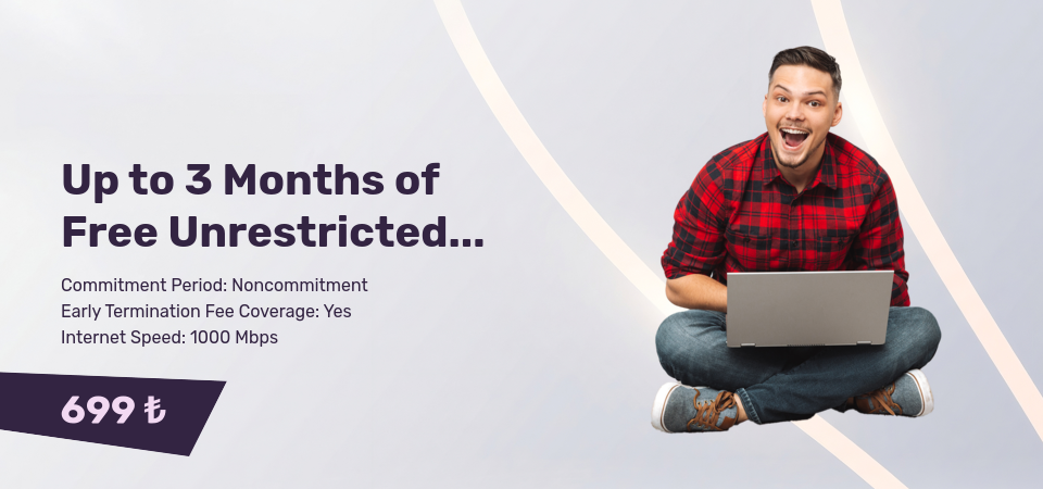 Up to 3 Months of Free Unrestricted Internet with TurkNet