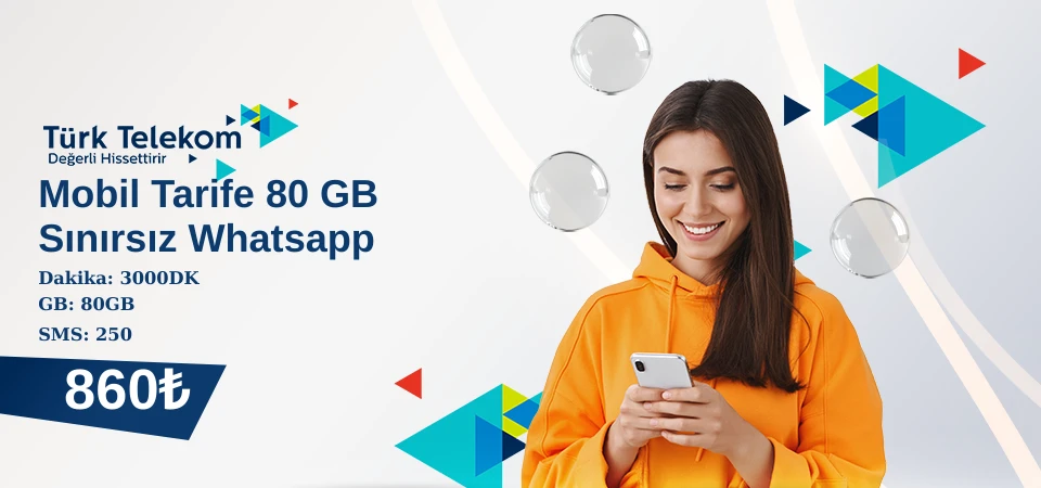 Mobil Tarife 80 GB + Sınırsız Whatsapp