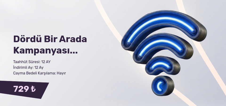 Dördü Bir Arada Kampanyası Kablonet 100 Mbps İnternet ve TV