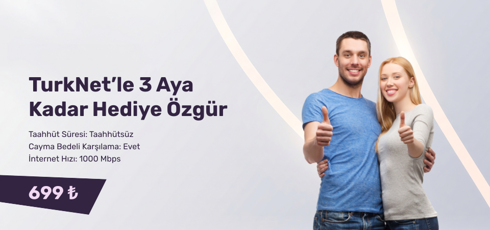 TurkNet’le 3 Aya Kadar Hediye Özgür İnternet