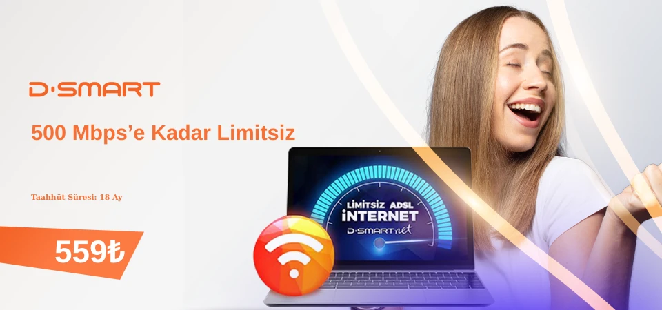 Dsmart 500 Mbps'e Kadar Hızlı Limitsiz İnternet
