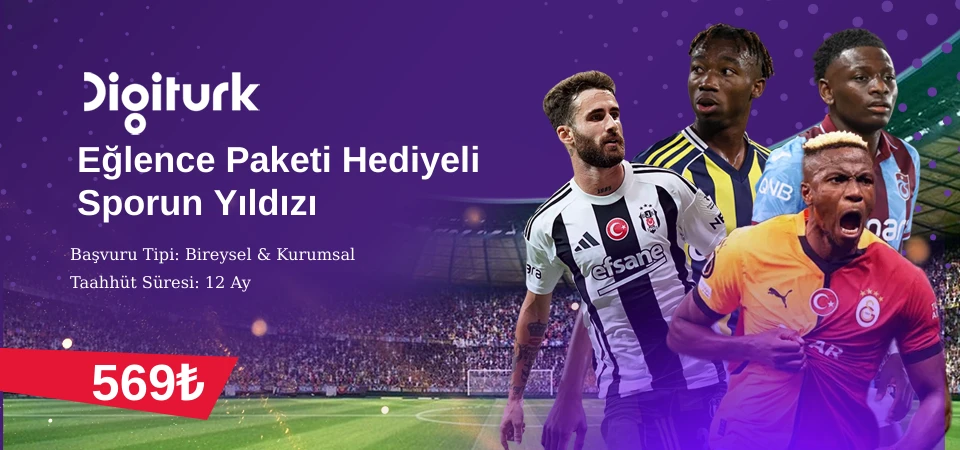  Digiturk Eğlence Paketi Hediyeli Sporun Yıldızı Tv Paketi Kutulu