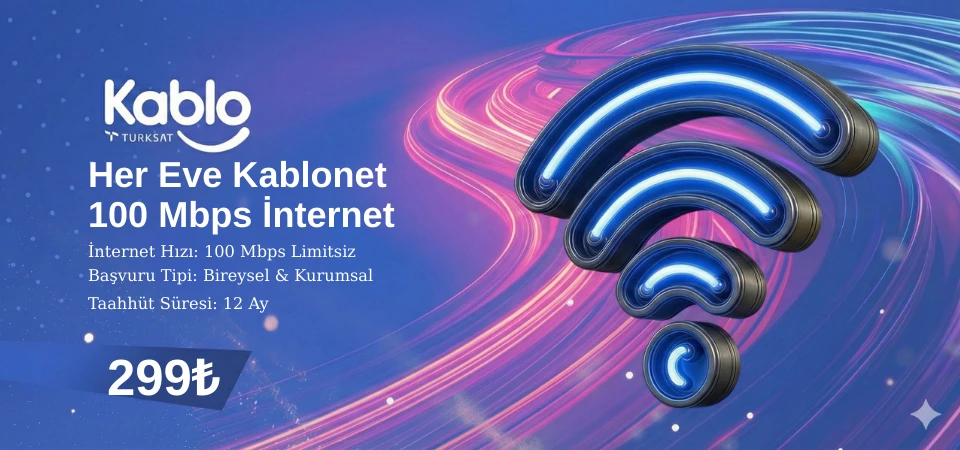 Kablonet 100 Mbpse Kadar Sınırsız İnternet