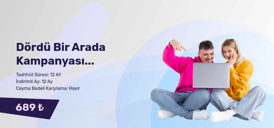 Dördü Bir Arada Kampanyası Kablonet 50 Mbps İnternet ve TV