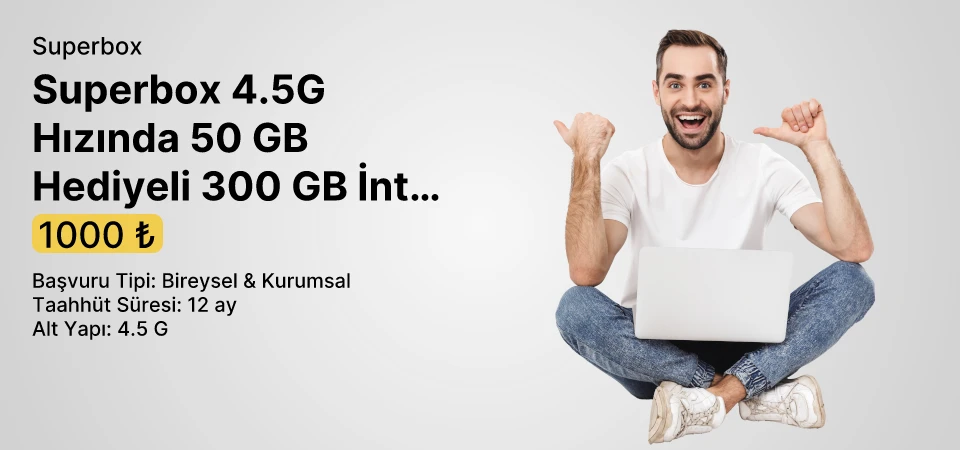 Superbox 4.5G Hızında 50 GB Hediyeli 300 GB İnternet