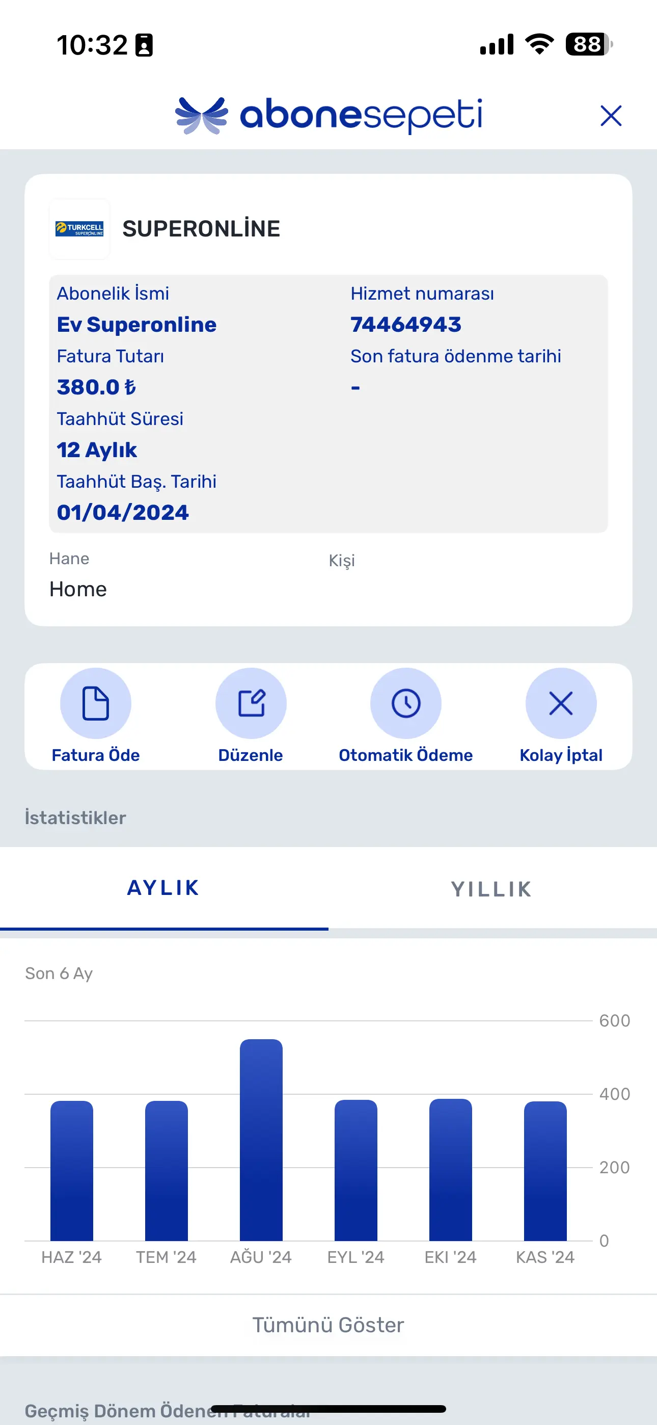 Fatura Ödeme Kolaylığı
